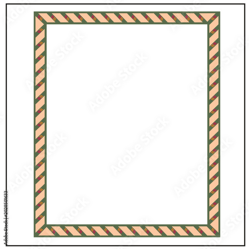 Festive Striped Border Frame with Transparent Copy Space
