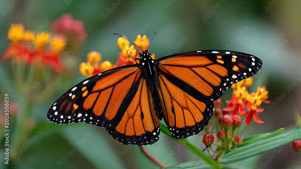 Fototapeta premium butterfly on flower