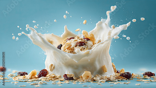 milk splash in the glass