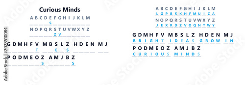 Tableau sur toile Curious minds cryptogram puzzle worksheet with solution