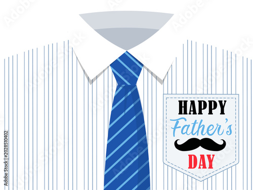Happy fathers day shirt with blue tie