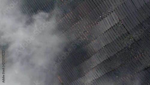 Εκτύπωση καμβά Aerial view of solar photovoltaic panel arrays generating clean energy