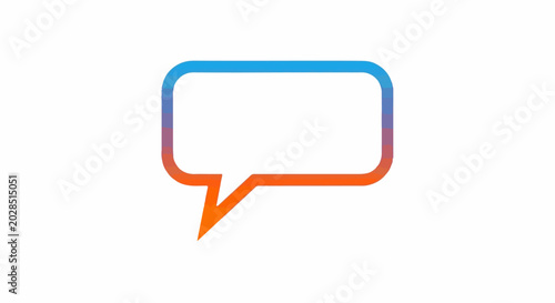 Speech bubble with gradient outline, white interior, and pointed tail