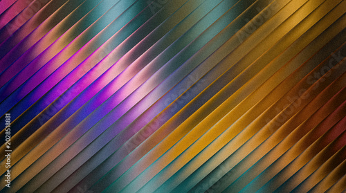 Bild auf Leinwand Grainy ribbed vibrant diagonal striped pattern with colorful gradient effect and