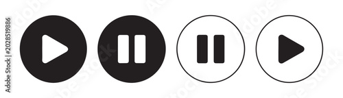 Slika na platnu Play and pause buttons set