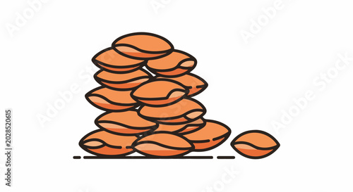 Stack of orange-colored, oblong objects, resembling cushions or pillows, piled high