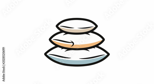 Stack of three soft, colorful pillows