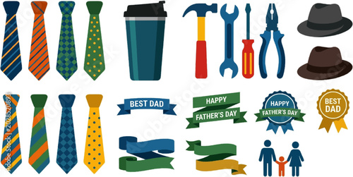 Father's Day Gift and Accessory Icon Collection