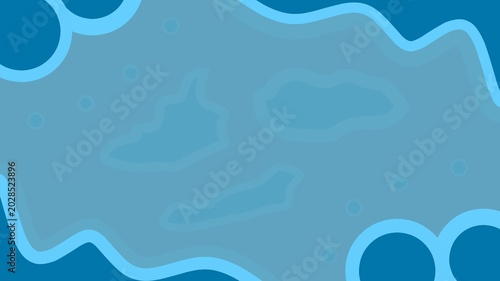 Harmonious azure liquid composition showcasing soft organic shapes and tranquil bubbles