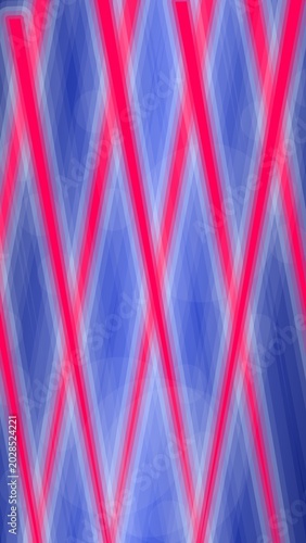 Vibrant intersecting crimson lines creating a dynamic futuristic lattice on a luminous blue backdrop