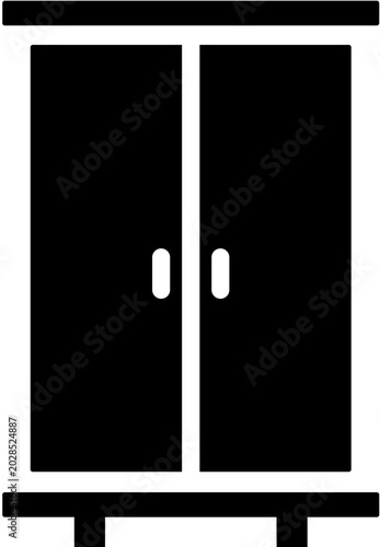 Minimalist Wardrobe Cabinet Icon Vector Illustration