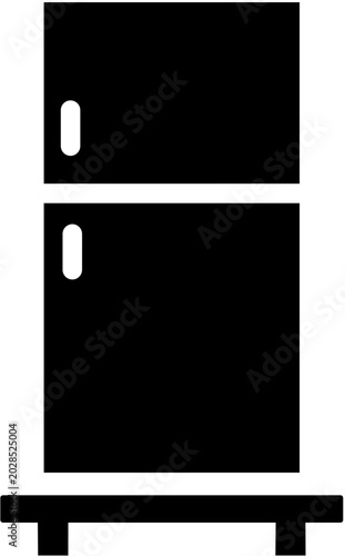 Minimalist Refrigerator Icon Vector Illustration in Flat Style