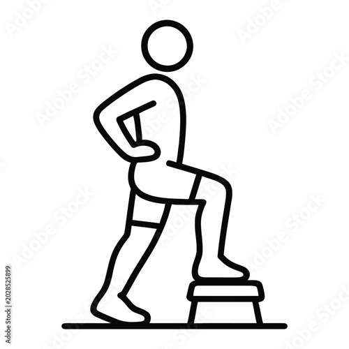 Standing Calf Raise Line Icon for Lower Leg Strength and Fitness Training