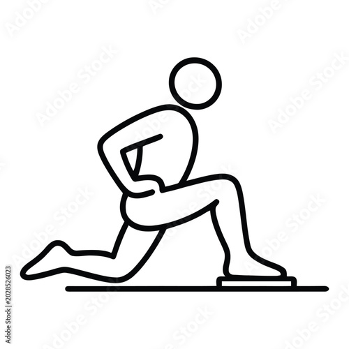 Stretching Exercise Line Icon for Warm Up, Flexibility and Mobility Training