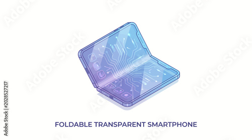Foldable Transparent Smartphone with Internal Circuitry Display