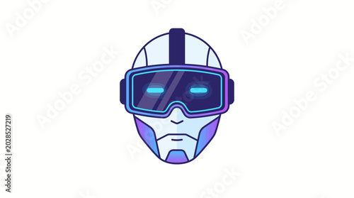Humanoid Robot Wearing Virtual Reality Goggles