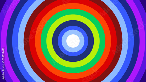 Abstract Concentric Circle Rainbow Pattern for sports football event background