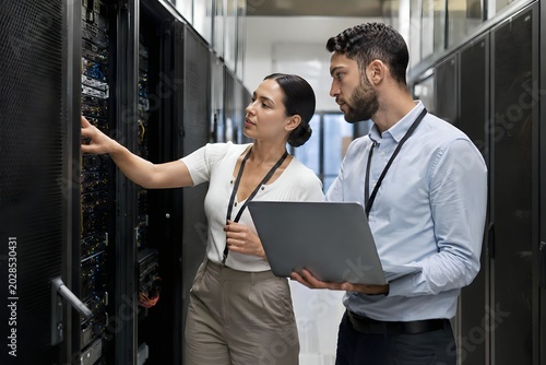 IT Team Monitoring Server Infrastructure in Enterprise Data Center