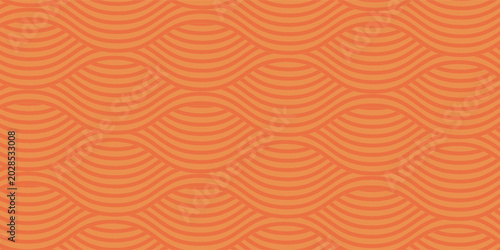 Chinese Wave Seamless Pattern. Vector Red and Gold Japanese Texture. Oriental Circle Geometric Bg Design