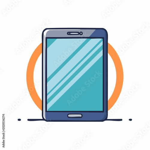 Stylized illustration of a modern smartphone