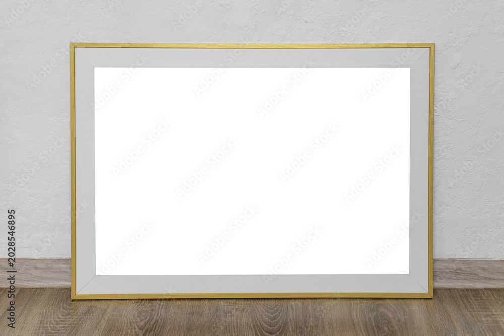 Fototapeta premium Wooden picture frame isolated on white background, clipping path included.