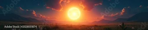 A glowing orb of light hovers above a tranquil landscape, radiating energy and serenity Perfect for concepts of spiritual awakening, inner peace, and cosmic energy , divine, mystical, cosmic