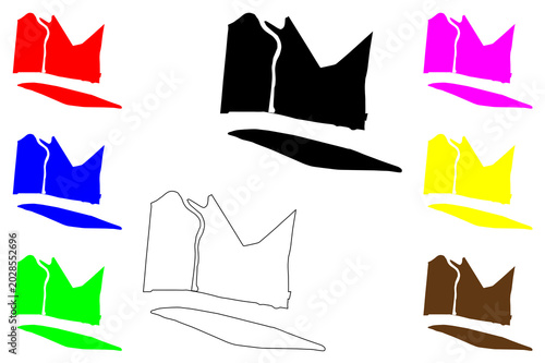 My Tho city (Socialist Republic of Viet Nam, Vietnam, SRV) map vector illustration, scribble sketch My Tho map