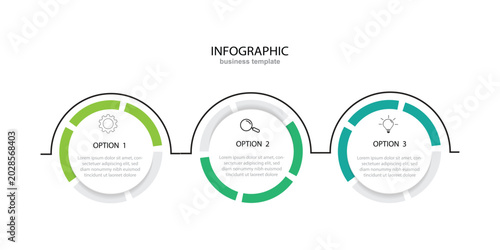 Creative concept for infographic with 3 steps, options, parts or processes. Business data visualization.	
