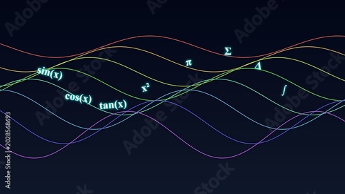 A video showcasing mathematical functions in a visually striking waveform animation