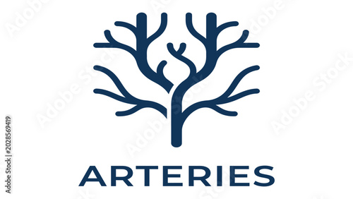 Quadro su tela Arteries icon represents the complex circulatory system of the human body in a minimalist design