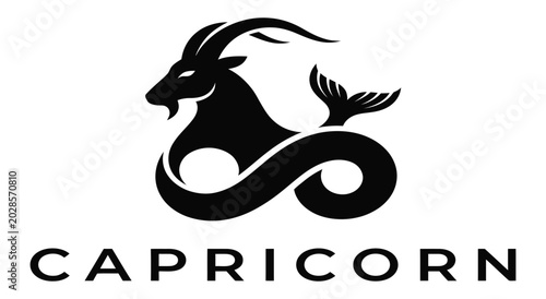 Tableau sur toile Capricorn zodiac symbol depicts the mythical sea goat as a representation of astrological signs