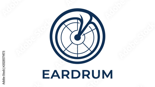 Obraz na plátně Eardrum symbol provides a detailed look at the inner mechanism of hearing for medical research