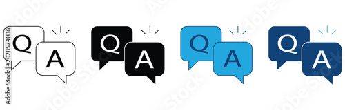 Photos Q&A Discussion Icon set