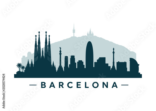Barcelona city skyline color
City skyline on a white background vector