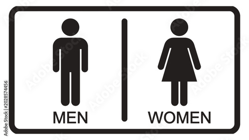 Foto Restroom sign displays clear gender symbols to help visitors find the correct facilities quickly