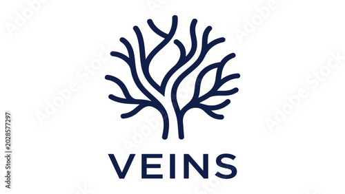 Quadro su tela Veins schematic icon illustrates the complex branching network of the human circulatory system