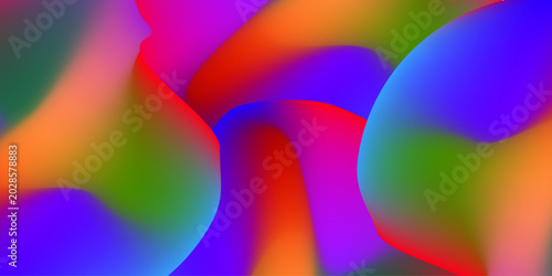 Abstract multicolored rainbow fluid gradient wave shapes