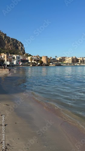 Video of the Mondello beach in a sunny day.