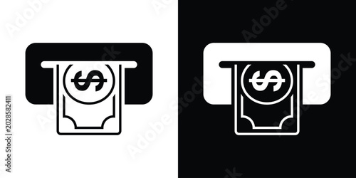 Konstfotografi ATM cash withdrawal slot icon