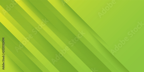 Abstract green diagonal papercut shadow and light background color shape. gradient green and yellow background.