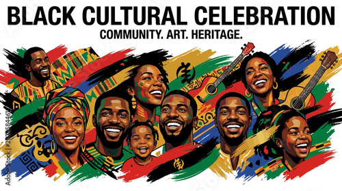 Принти на полотні Diverse Black People Celebrating Culture.
