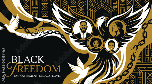 Tableau sur toile Black Freedom Empowerment Legacy Love Symbol.