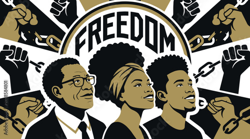 Фотография Diverse People Fighting For Freedom Rights.