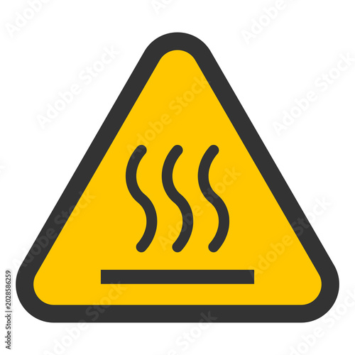 yellow hot surface sign