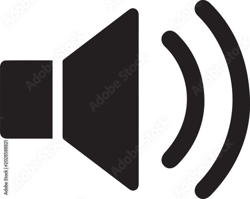Sound speaker icon with sound waves