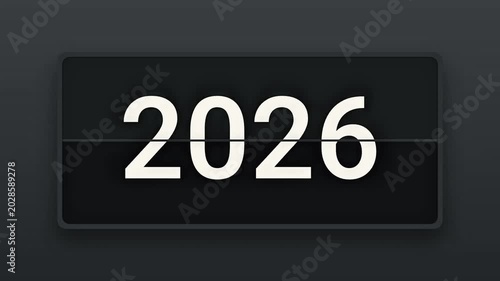 Year 2025 to 2029 flip clock countdown on dark background, modern digital display for future planning