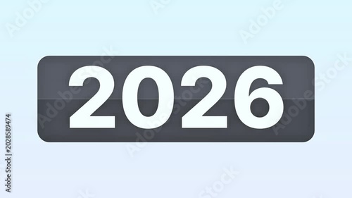Digital Year Counter Animation showing 2025 to 2029 for New Year and Future Concepts