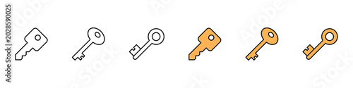 Tableau sur toile House key and digital security access icons
