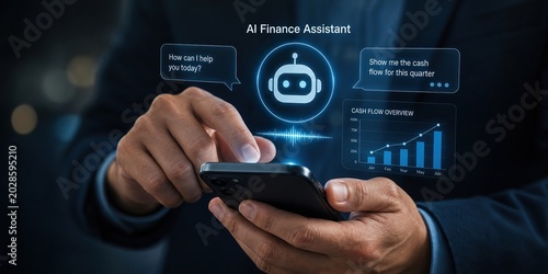 Ai finance assistant utilizes technology for enhanced business insights in a digital environment