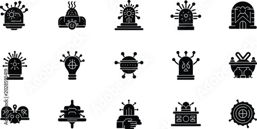 Bild auf Leinwand Ancient civilization icon set archaeological symbols ritual objects and historic